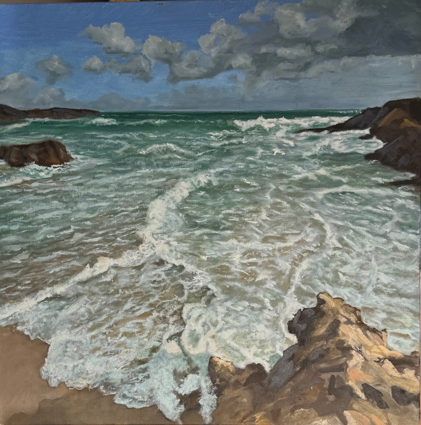 21. Mary Stephens, Waves, Oil, 51x51cm
