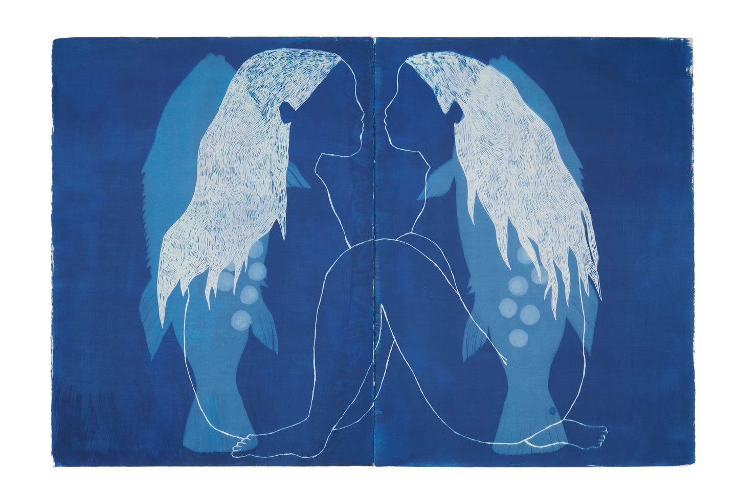 27. Iona Julian-Walters, The Body Changes but the Spirit Remains (Blue Groper), 2025, Cyanotope on Paper, 112 x 75cm