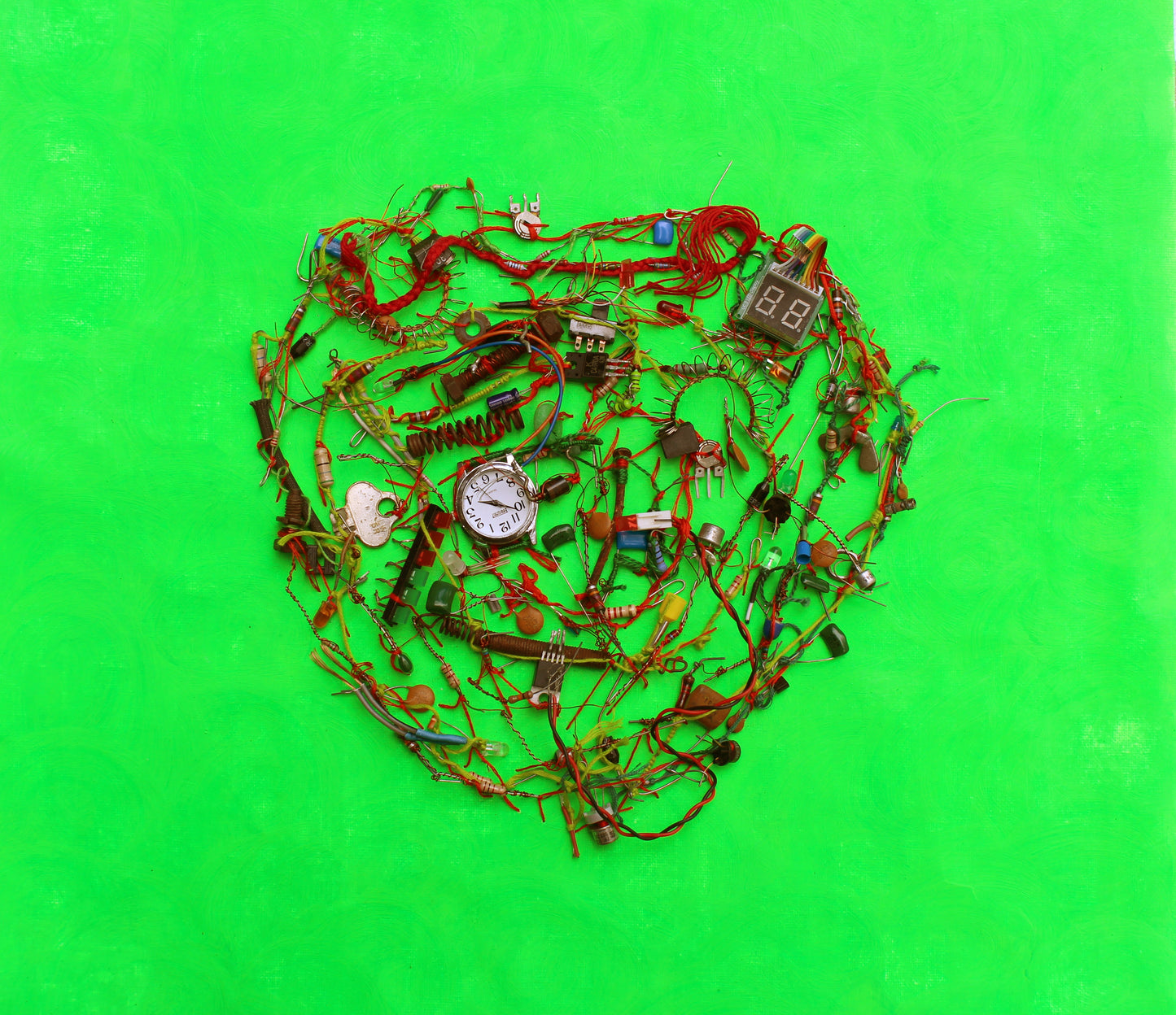 42. Filomena Roberts, Frankenstein's Heart, Mixed media, 2025, 42x42cm