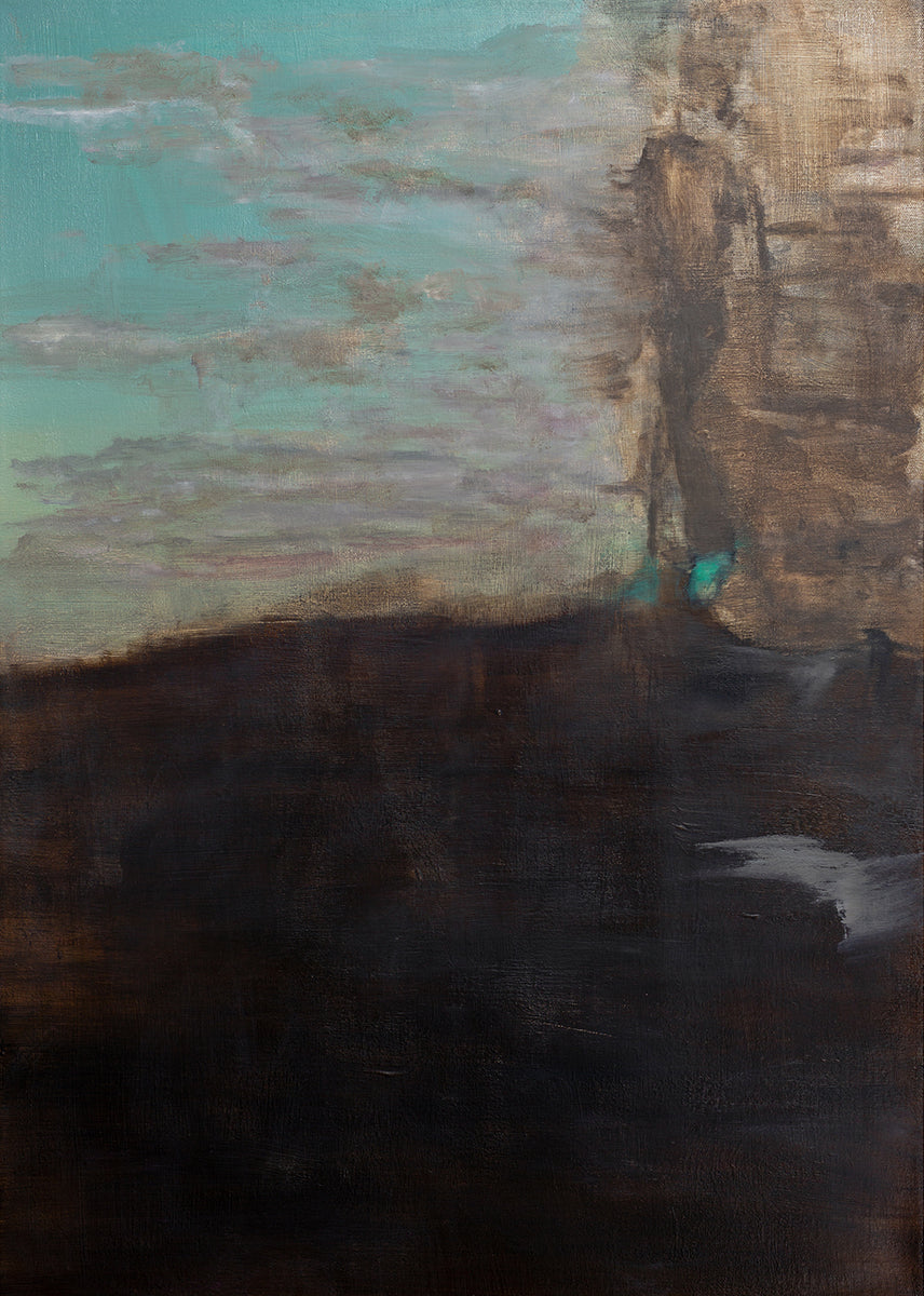 10. Kieran Stopp, Hannah & Elliott Heads, abstracted, 2024, oil on canvas, 81 x 61 cm