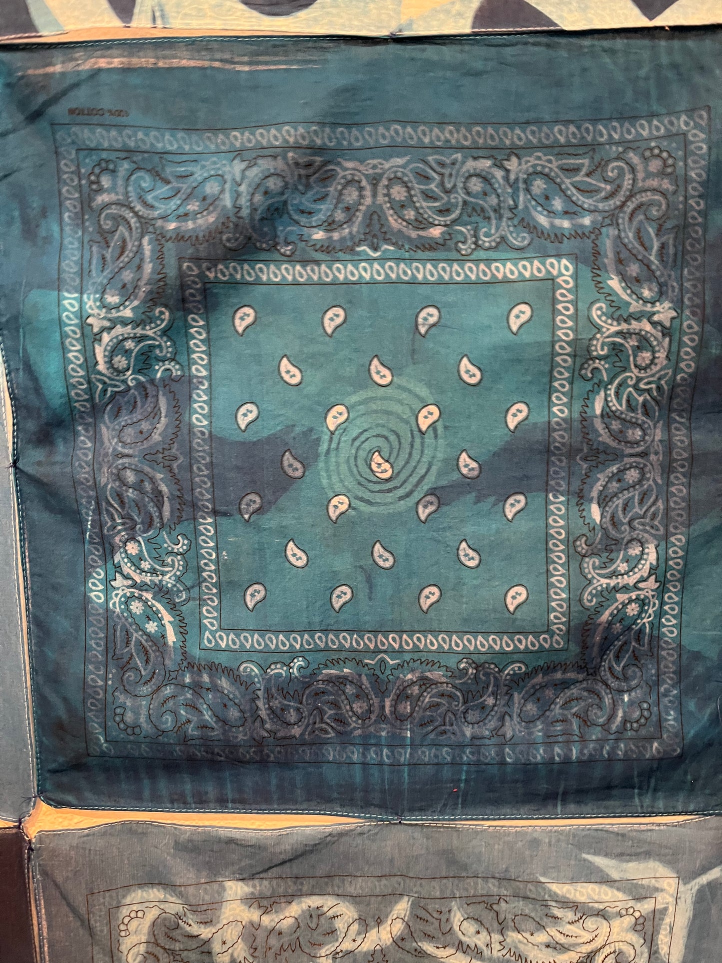 25(e). Iona Julian-Walters, Blue Gropers - Pair, 2025, Cyanotype on bandanas, 56 x 56cm