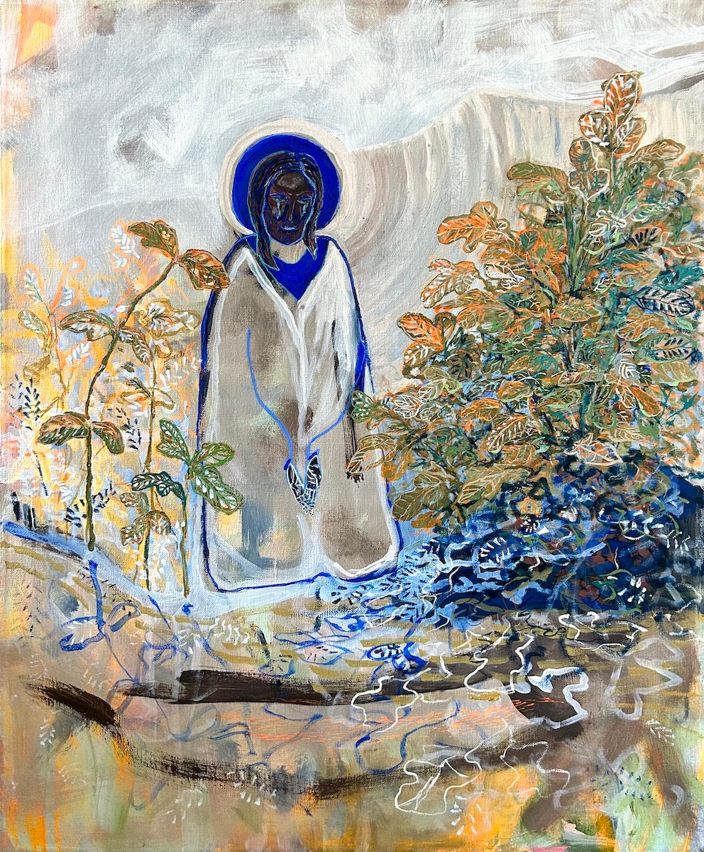 10. Beyond The Fig Tree, 2025, Acylic & Tempera On Linen, 51 x 61cm