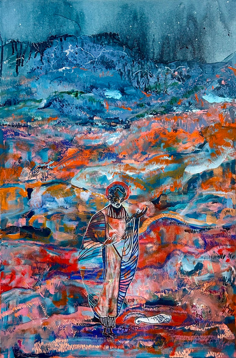 3. John Of Patmos, 2023, acrylic on canvas 51 x 76cm