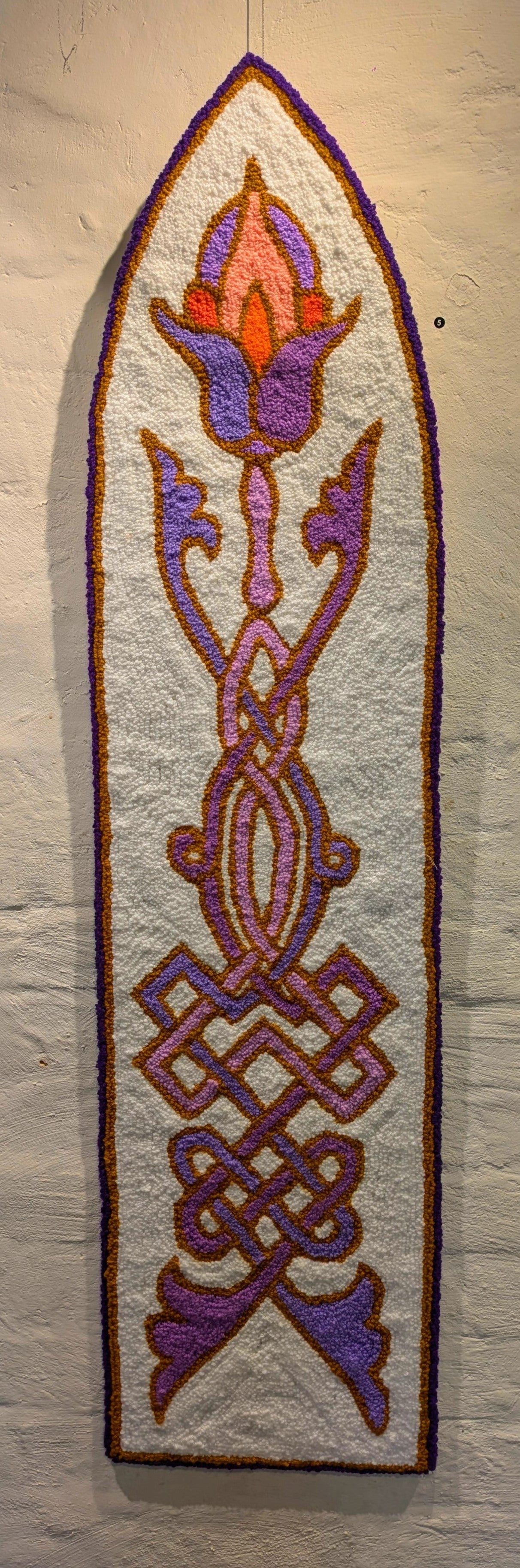 (5) Allanah Sarafian. Marginalia in Purple. 2025. Tufted yarn and timber board