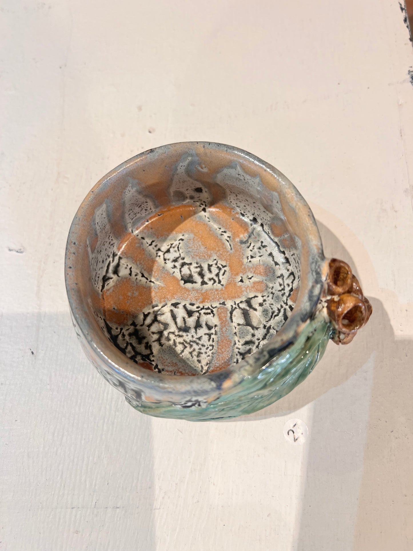 27. Merron Durrant, 2025, Wednesday 3B, "Moth" proof that kiln gods exist! Ceramic, stoneware