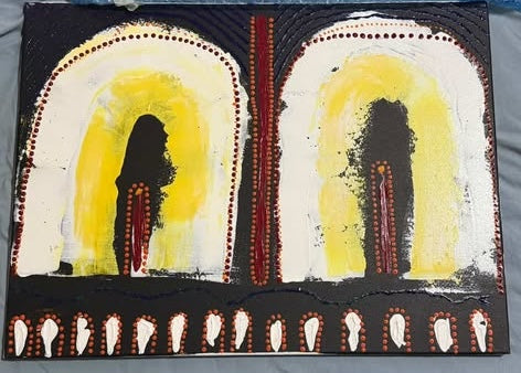 11. Hunter Dillon, Father and Son - Following dads footsteps , 2023, Acrylic on Canvas, 61cm x 55cm