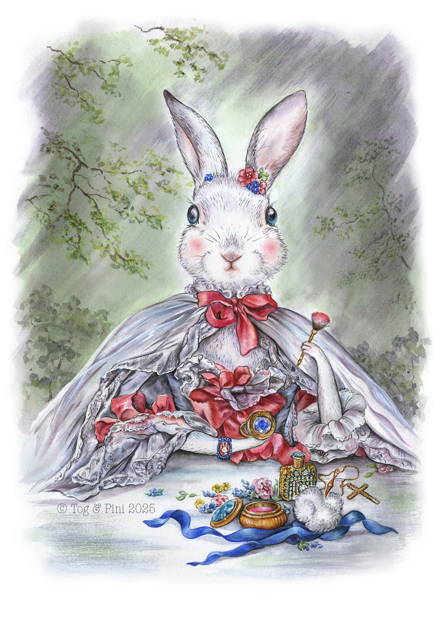12. Clare Dunstan, La Lapine De Pompadour, Watercolour, 54x64cm