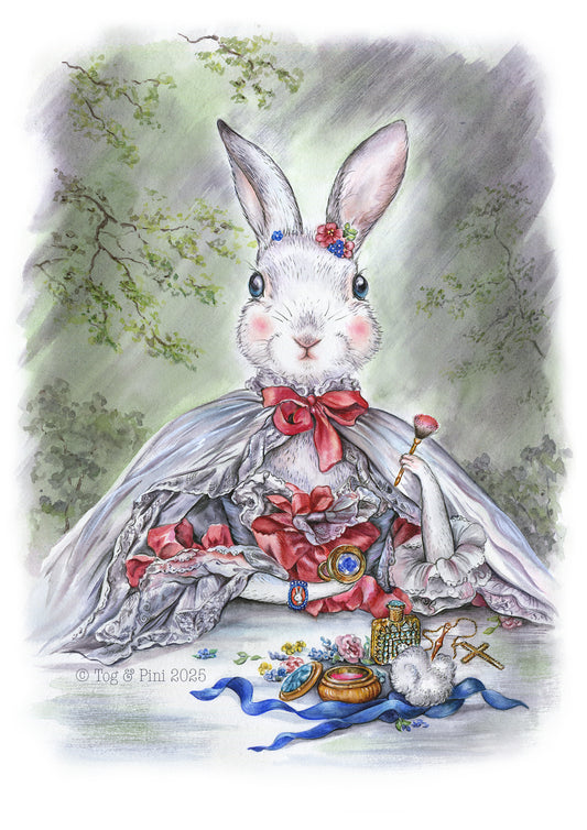 12. Clare Dunstan, La Lapine De Pompadour, Watercolour, 54x64cm