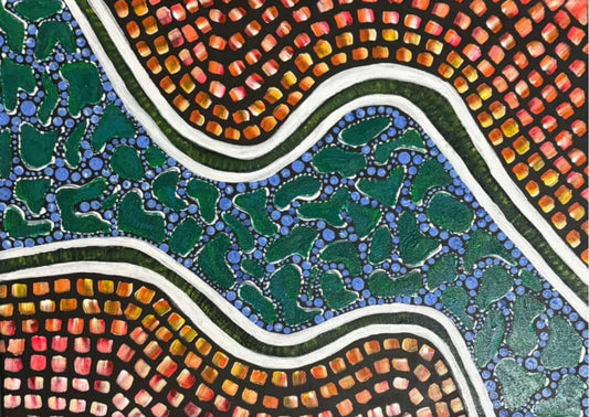 12. Hunter Dillon, Worimi Country , 2024, Acrylic on Canvas, 61cm x 55cm