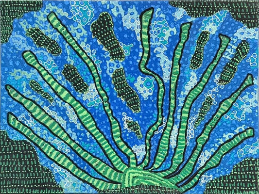 15. Hunter Dillon, Seaweed, 2023, Paint Pen on Canvas, 30cm x 23cm