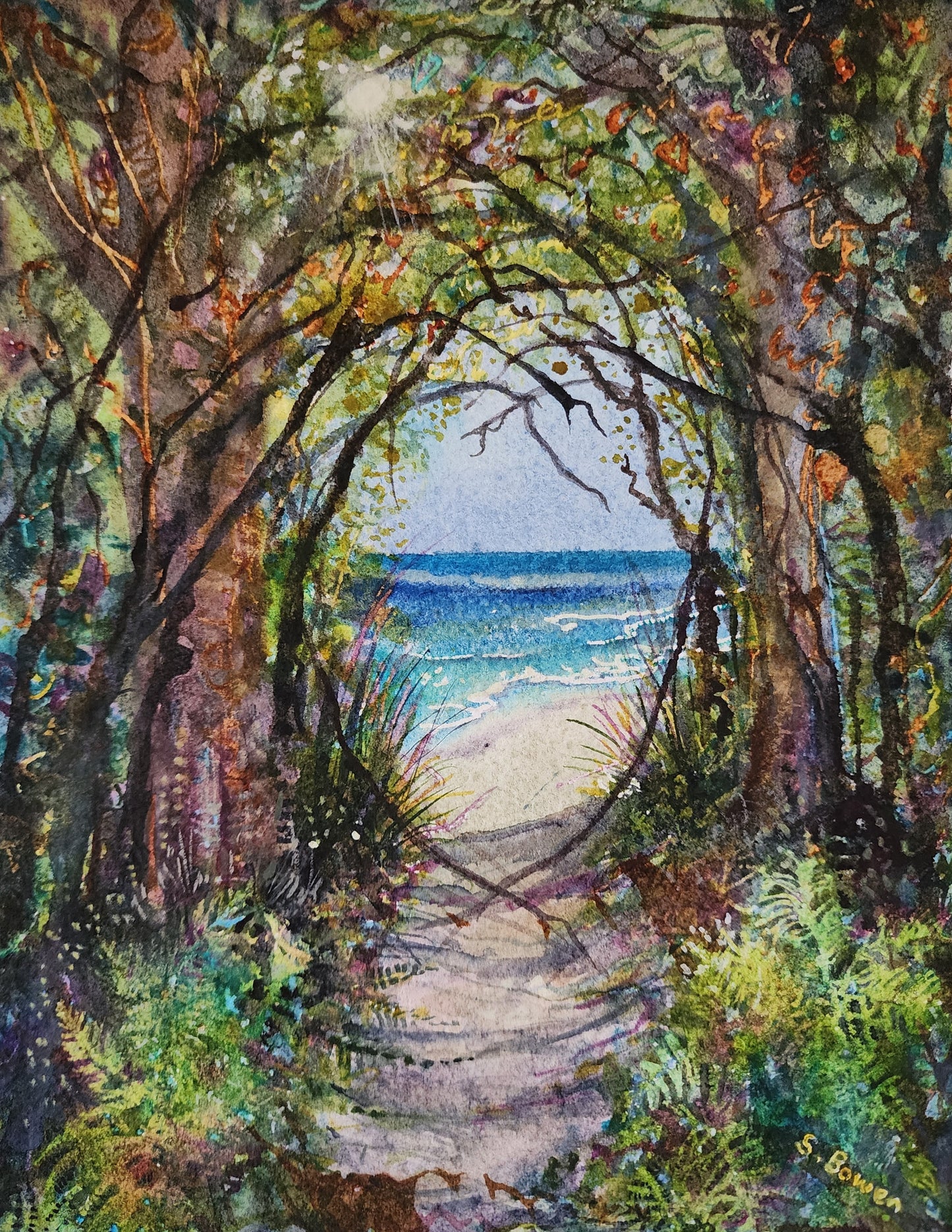 29. Sally Bowen, Peaking Into My Heart, Watercolour, 41x37cm