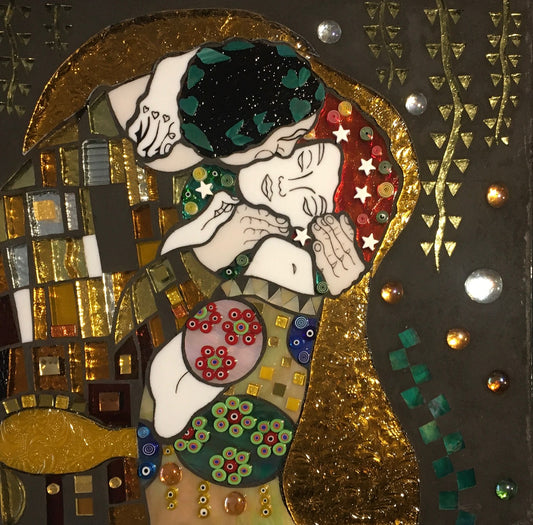 44. Margaret Young, My Beating Heart, Stain Glass on glass Mosaic (with removable mirror) 51cm x 51cm