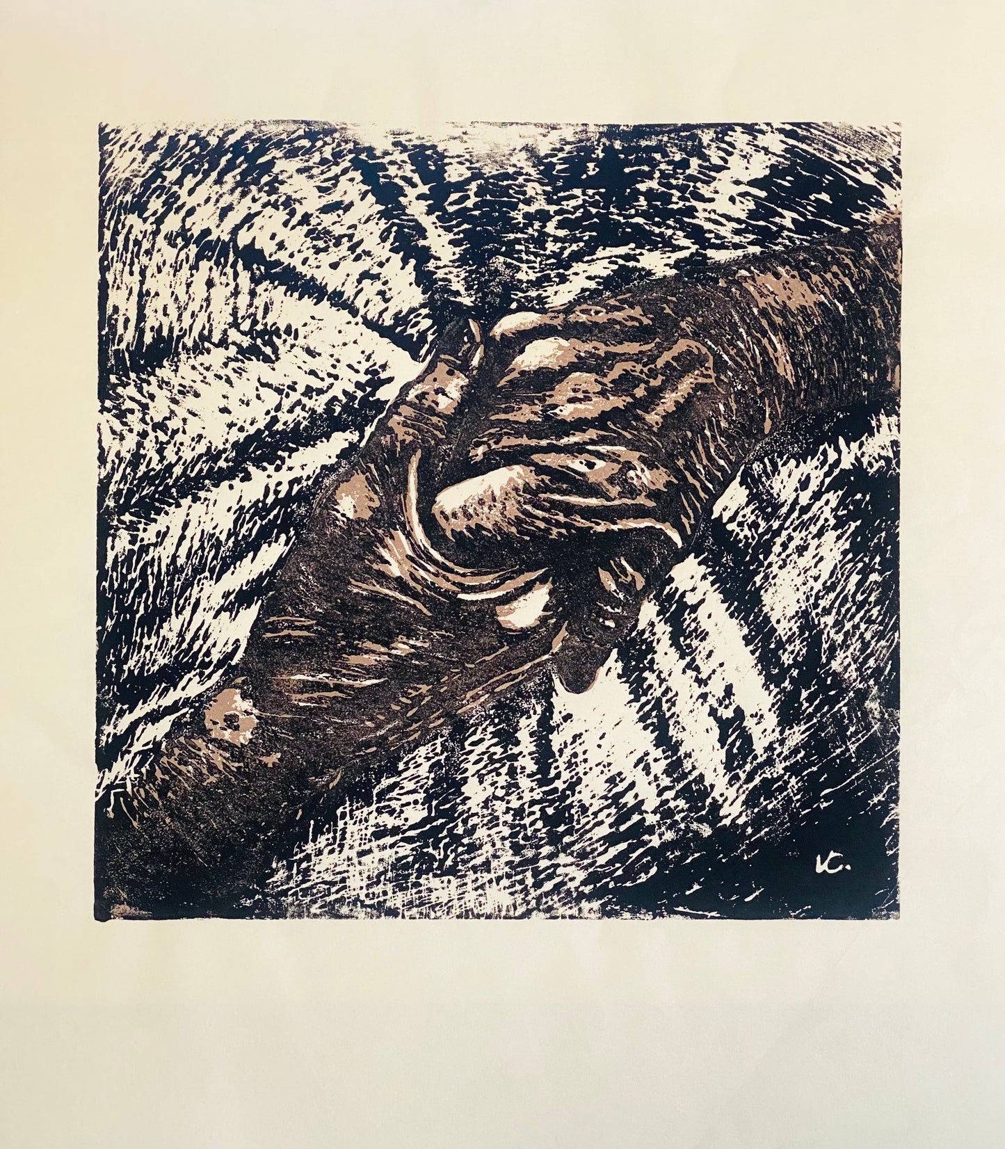 46. Vicki Catchpole, Golden Hour, Lino Print 53x43cm