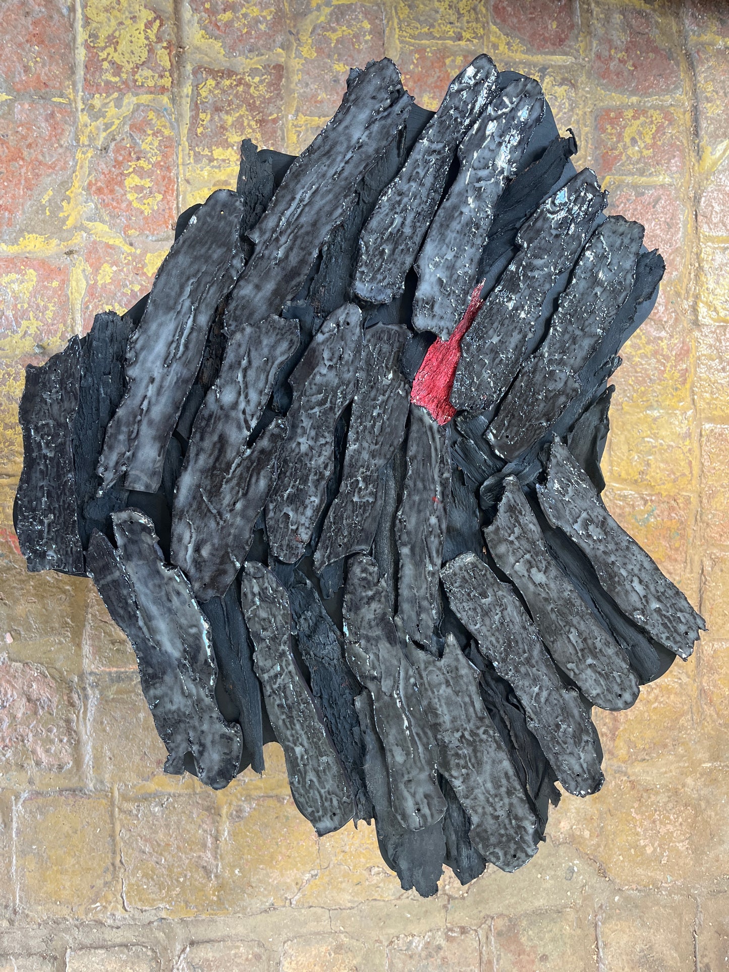 51. Natalie Lawson, Ember Pulse, Ceramic, latex and acrylic paint 50x60cm