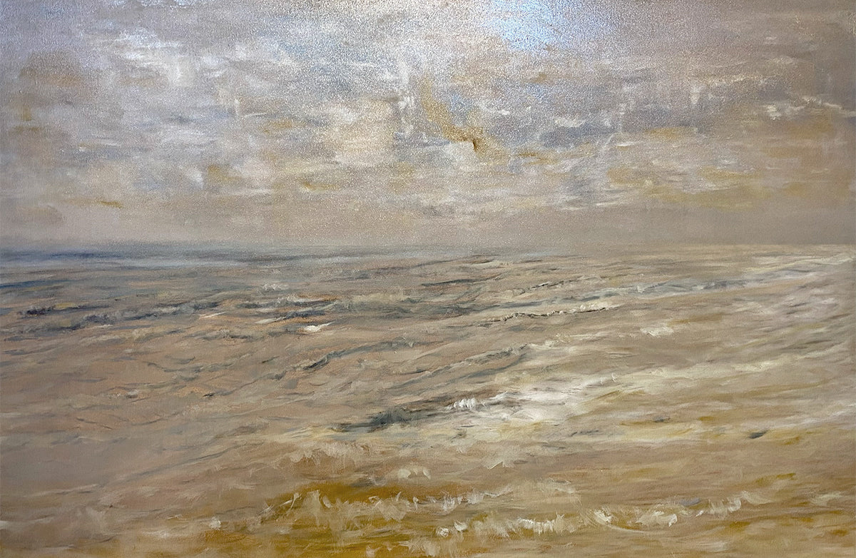 1. Kieran Stopp, A Surf Coast Beach, 2025, oil on canvas, 137 x 101 cm