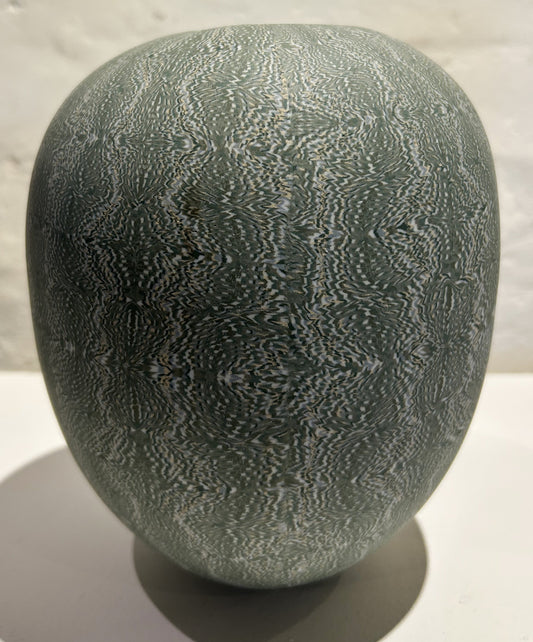 38. David Pottinger - Green Nerikomi Blossom Jar