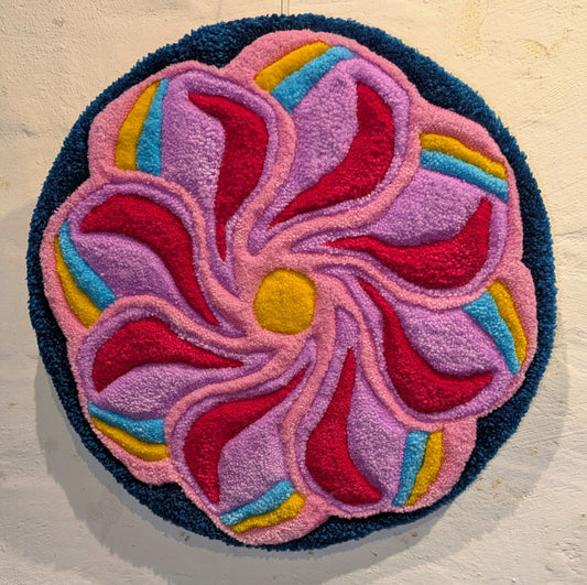 (9) Allanah Sarafian. Eternity I. 2024. Tufted yarn and timber board