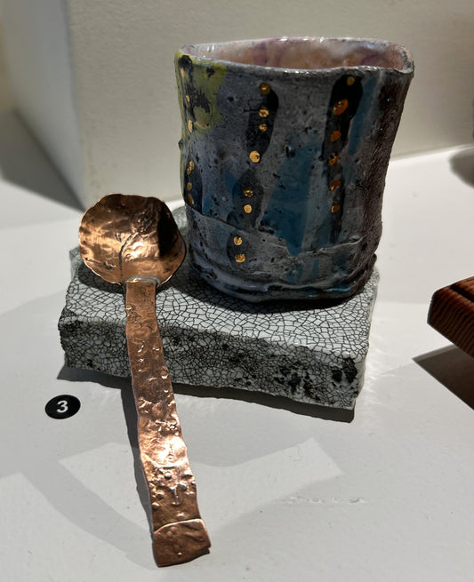 3. George McCauley - Ouzo Cup with spoon + crackle glaze base