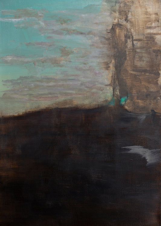 10. Kieran Stopp, Hannah & Elliott Heads, abstracted, 2024, oil on canvas, 81 x 61 cm