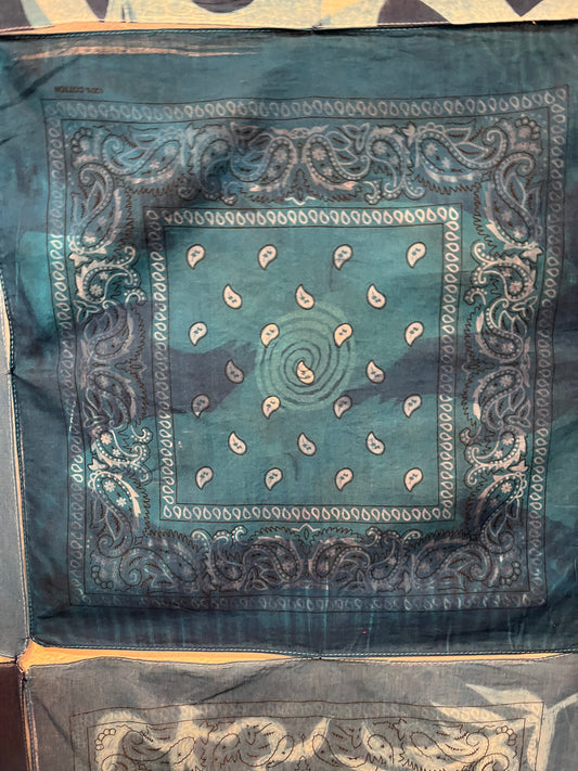 25(e). Iona Julian-Walters, Blue Gropers - Pair, 2025, Cyanotype on bandanas, 56 x 56cm