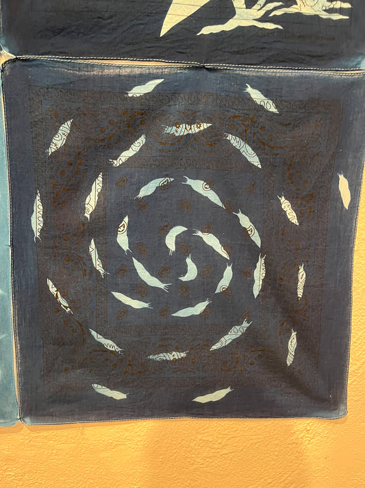 25(i). Iona Julian-Walters, Slugs, 2025, Cyanotype on bandanas, 56 x 56cm