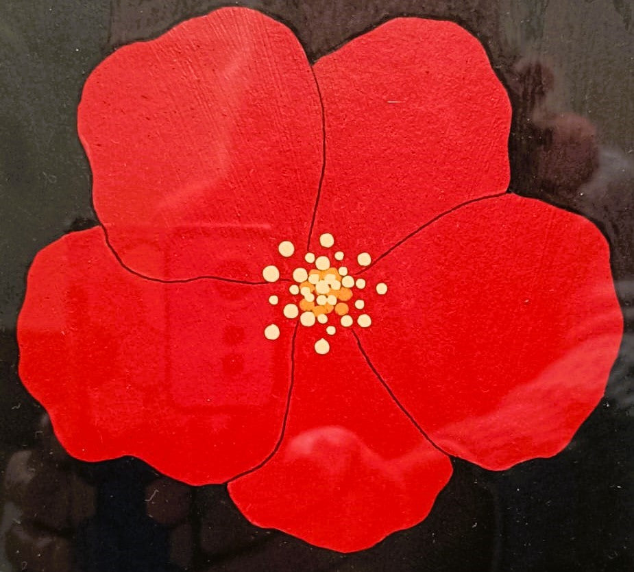 Karin Motyer, Small Red Rose, 2026, 
acrylic, fineliner pen, 12 x 12cm