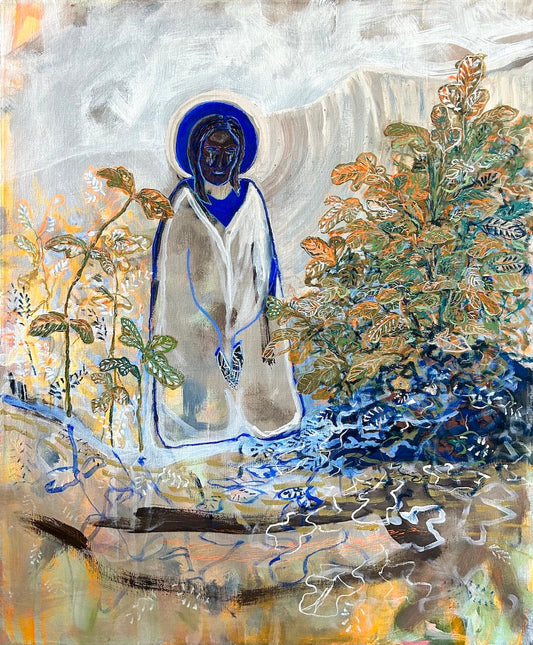 10. Beyond The Fig Tree, 2025, Acylic & Tempera On Linen, 51 x 61cm