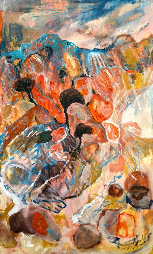 5. Coastal Pilgrimage, 2025, Acylic & Pigment On Canvas, 76 x 102cm