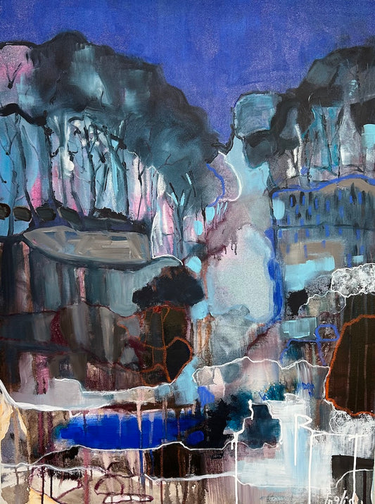 2. In Secret, Acrylic, Oil Stick on Canvas 100 x 70cm