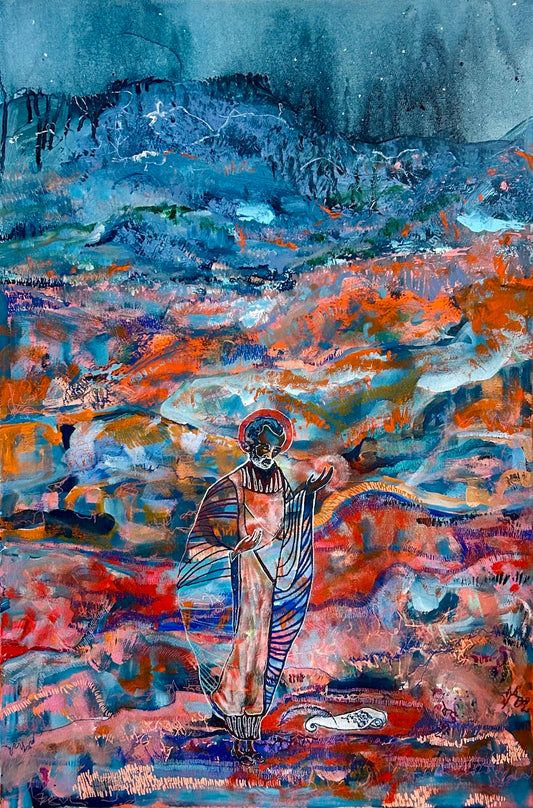 3. John Of Patmos, 2023, acrylic on canvas 51 x 76cm