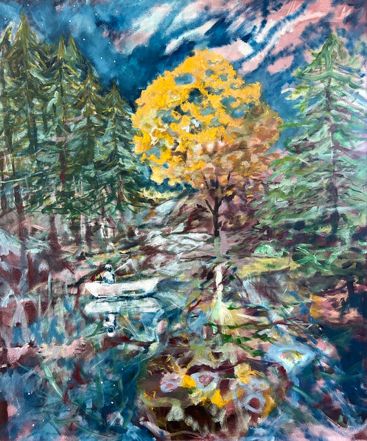 9. Stars That Gaze, 2025, Acrylic & Tempera On Canvas, 76.5cm x 91cm