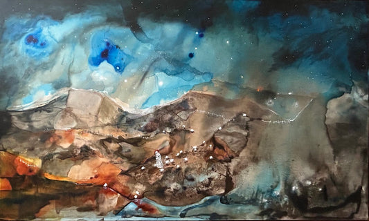 4. The Jewel Box, 2023, Ink & Pigment On Canvas, 156 x 94.5cm
