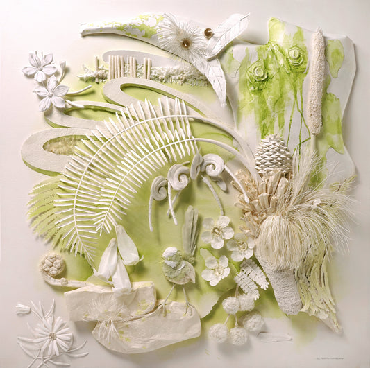 5. Ray Besserdin, Path to Gondwana, 2018, Paper, 94.5 x 94.5 x 9cm