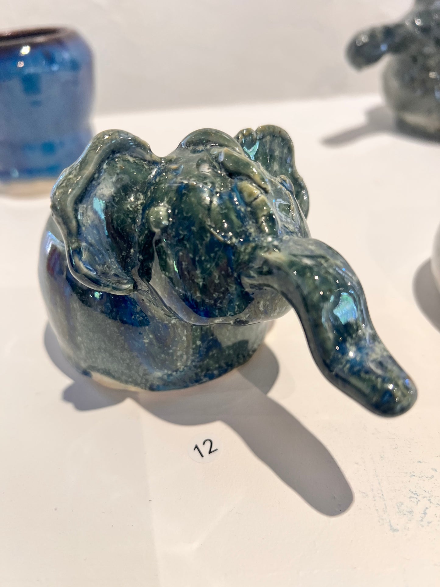 12. Annabelle Juraschek, 2025 Tuesday 2B, "Blue Everest" (elephant pot), ceramic, stoneware