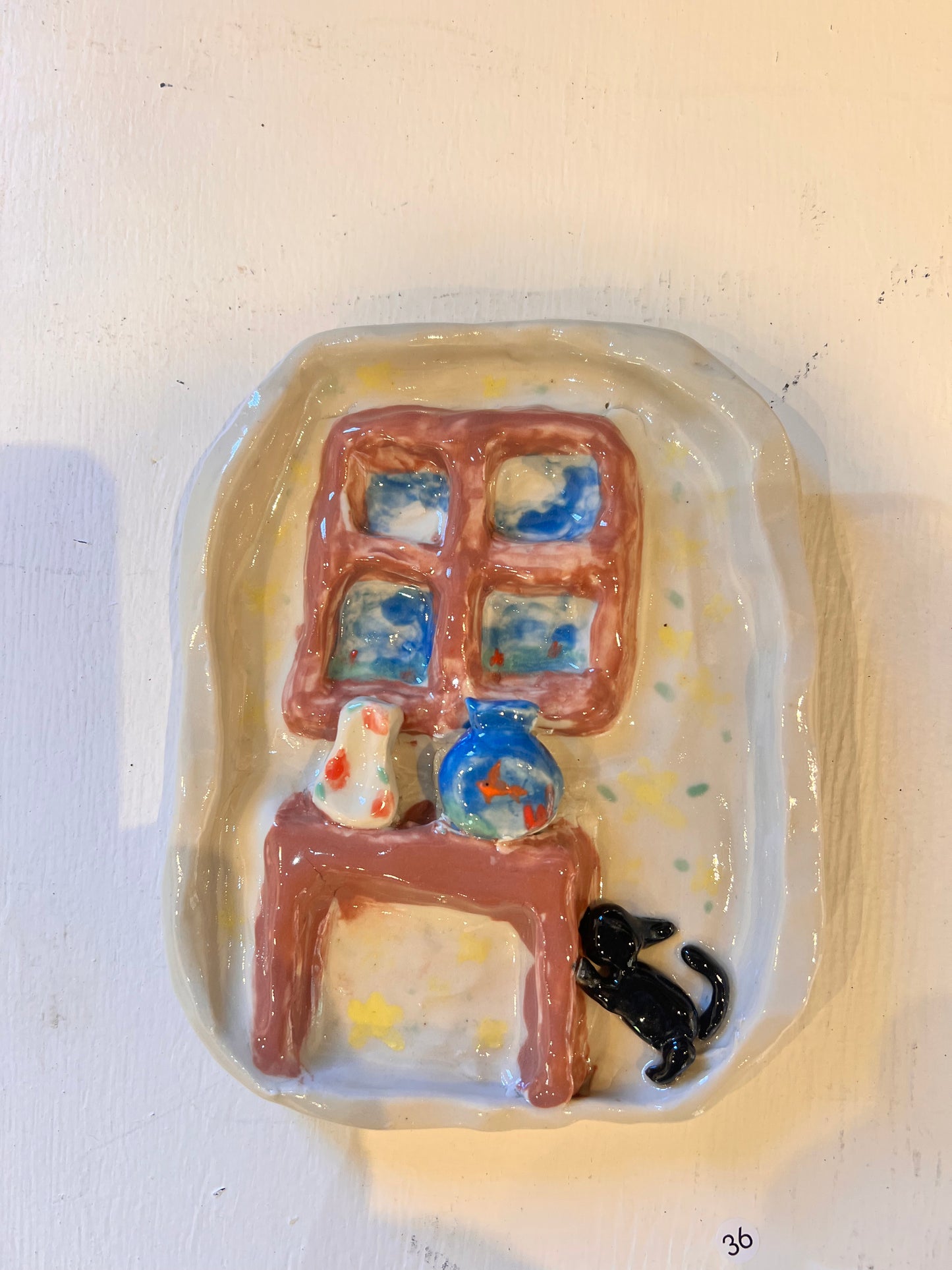 36. Minnie Williams, 2025, Tuesday 2B, "Fish Bowl By The Window", ceramic, stoneware