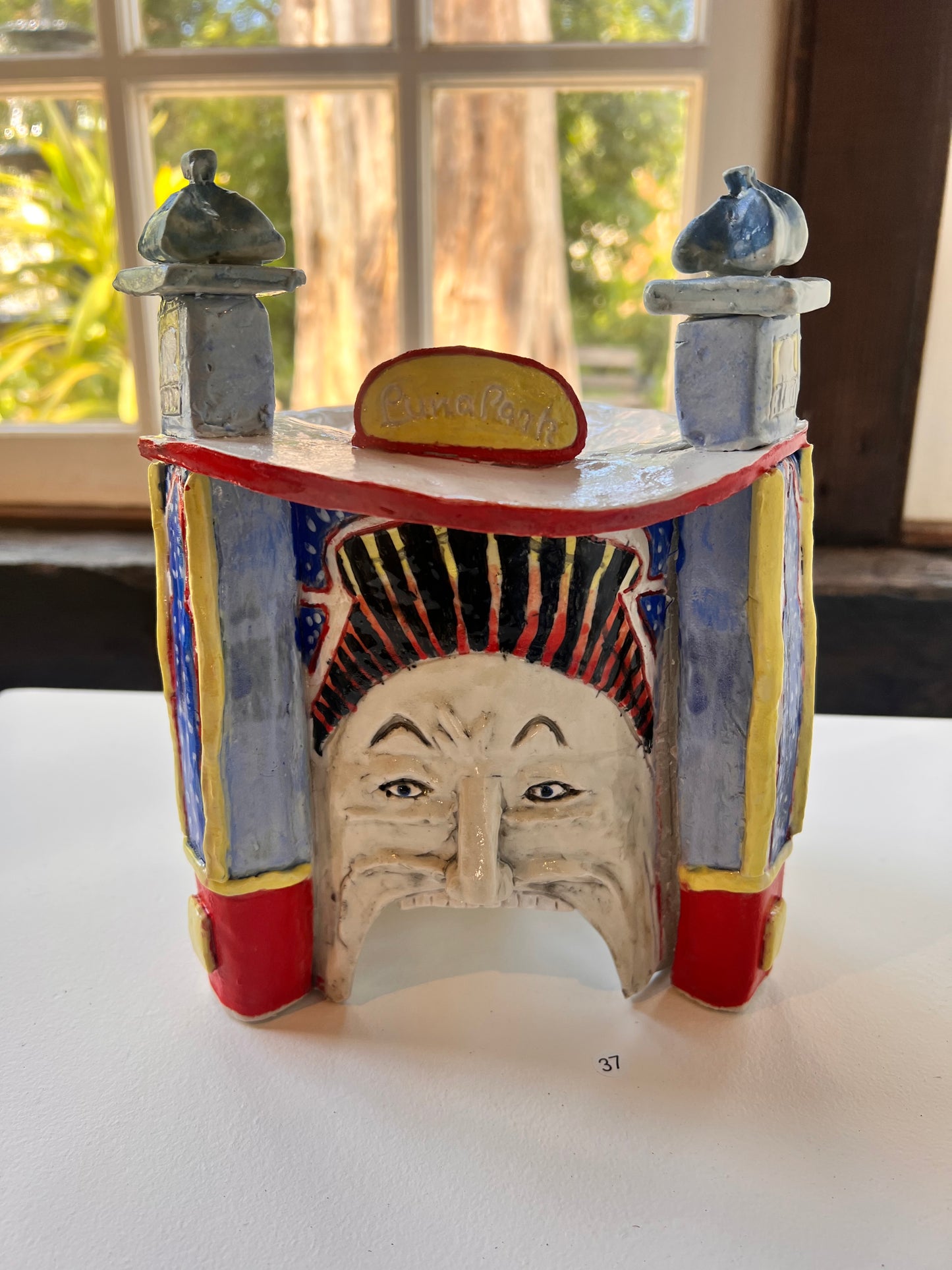 37. Amelia Gregory, 2025, Thursday 4B, "Luna Park Candle Holder", ceramic, stoneware