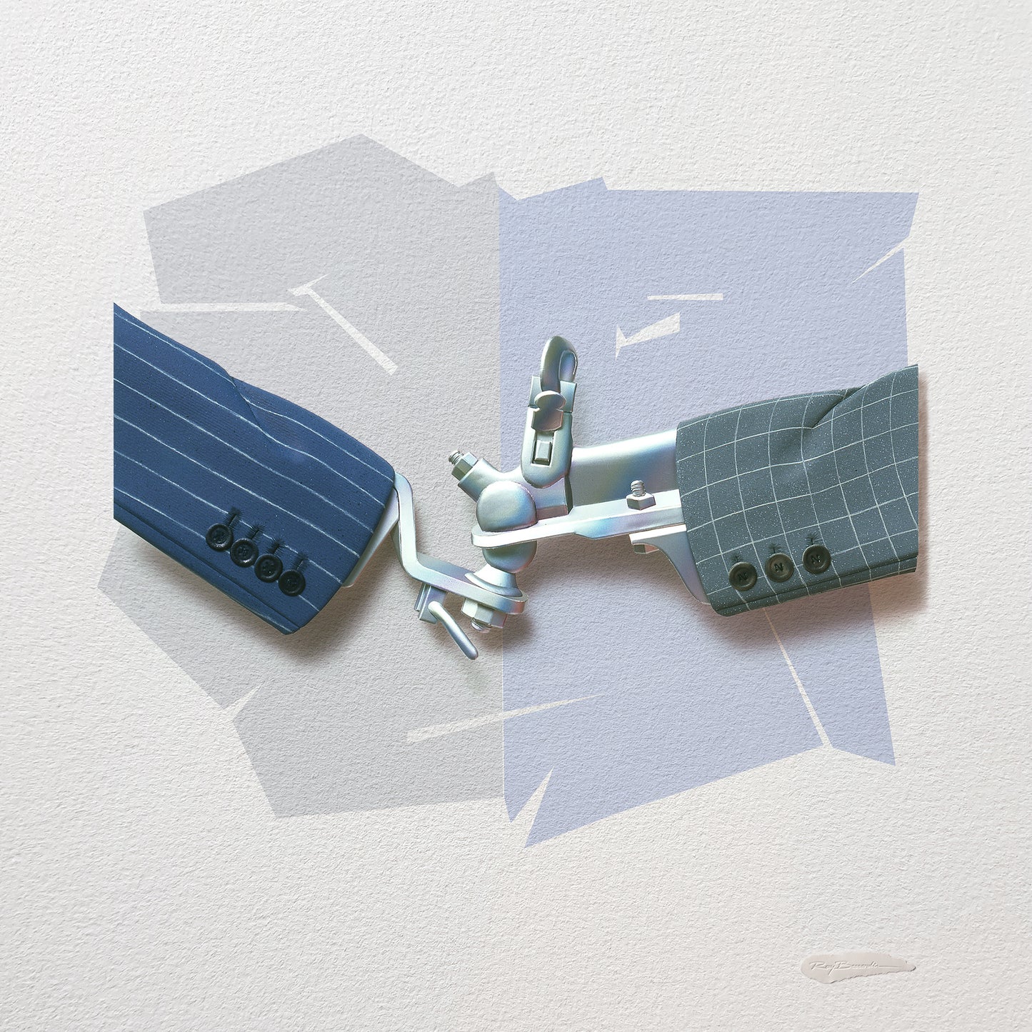 10. Ray Besserdin, The Secure Handshake, 2018, Paper, 48 x 48 x 6cm